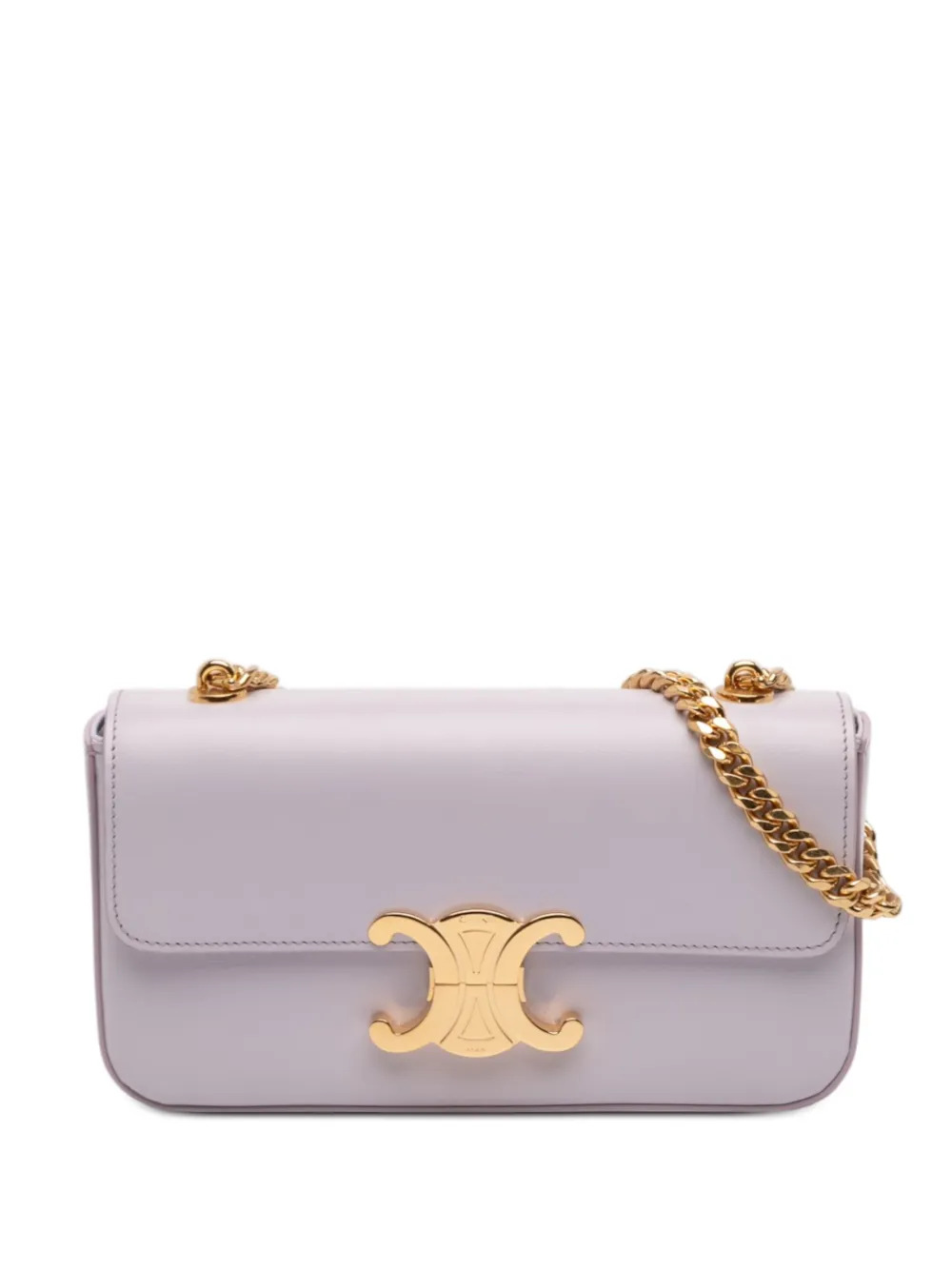 Celine Pre-Owned 2023 Shiny Calfskin Claude Chain shoulder bag - Viola