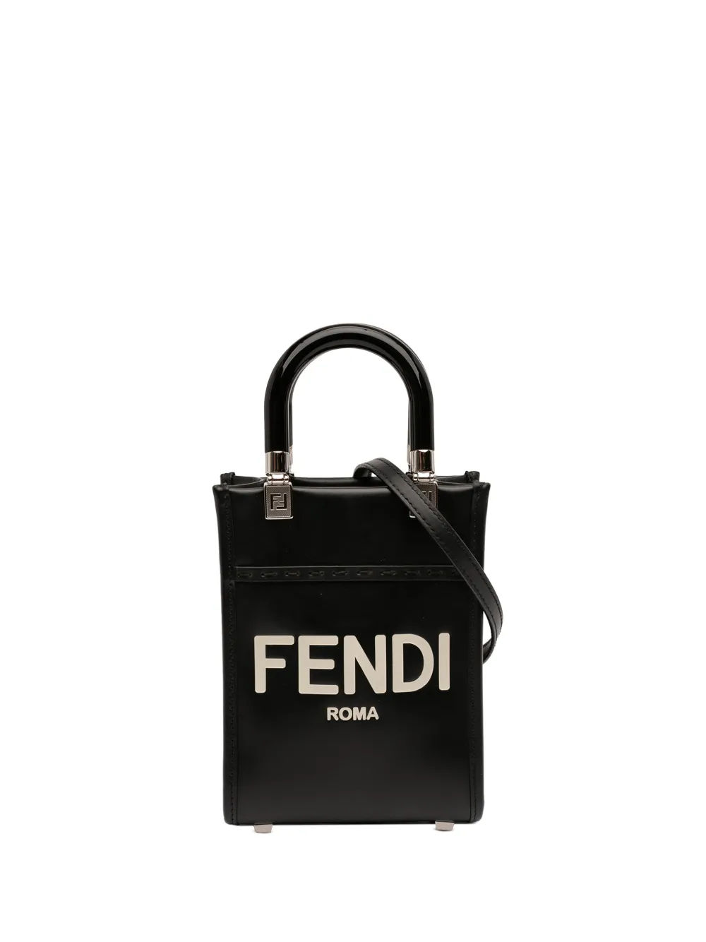Fendi Pre-Owned 2010-2025 Mini Leather Sunshine Shopper Tote satchel - Nero
