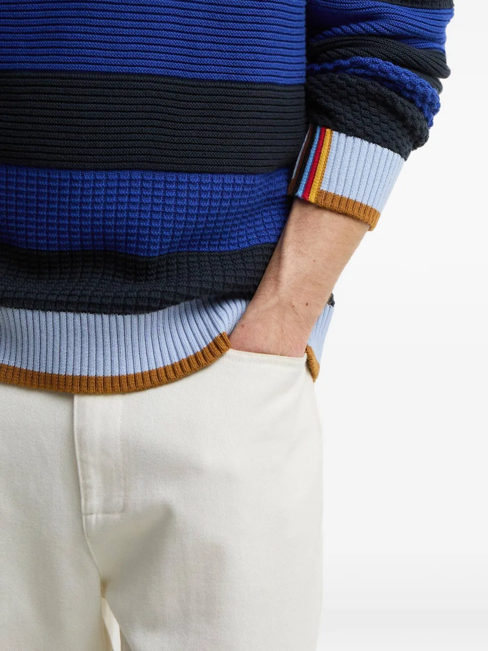 Barbour x Paul Smith Southwold gestreepte trui Blauw