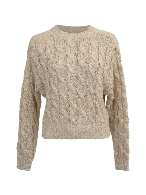 Brunello Cucinelli Vintage Pullover mit Zopfmuster