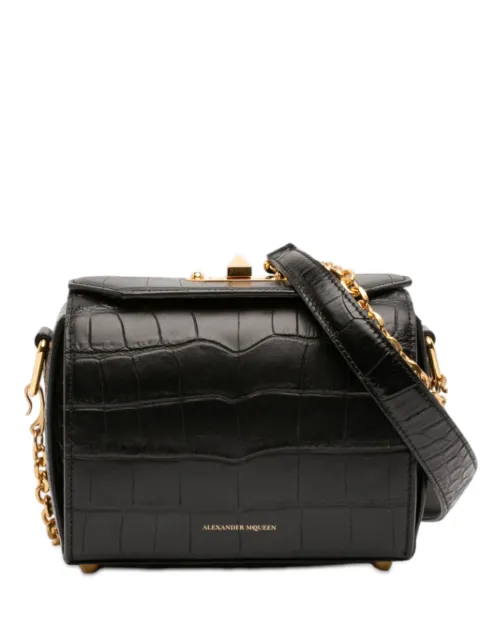 Alexander McQueen Pre-Owned 2017-2025 Crocodile Embossed Calfskin Box 19 Crossbody satchel