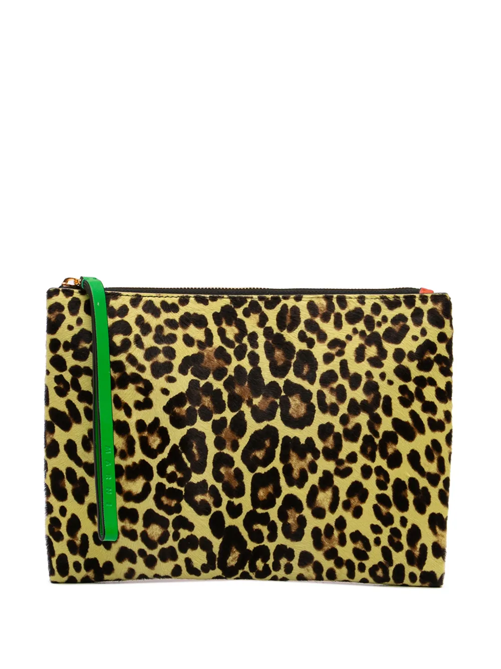Marni Pre-Owned 2000-2025 Pony Hair and Calfskin Leopard Print clutch bag - Giallo
