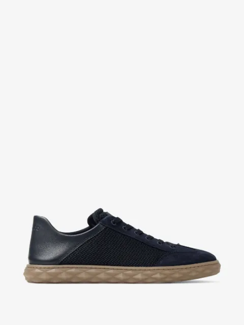 Jimmy Choo Diamond flex midnight mix leather mix and textured air mesh low top trainers