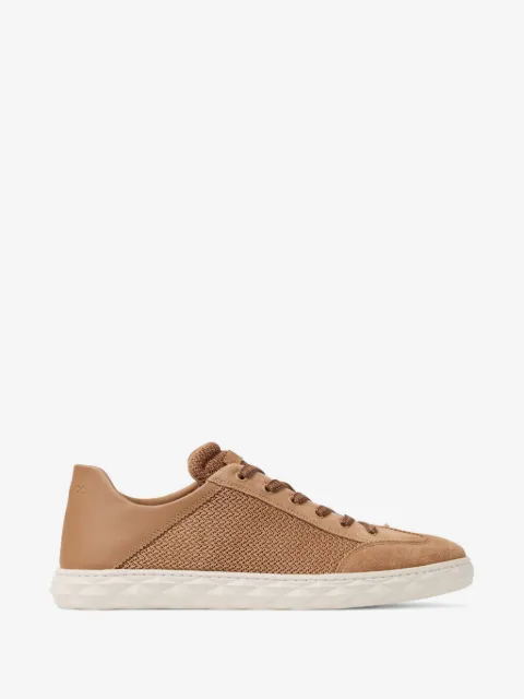 Jimmy Choo Diamond Flex M toffee mix leather mix and textured air mesh low top trainers