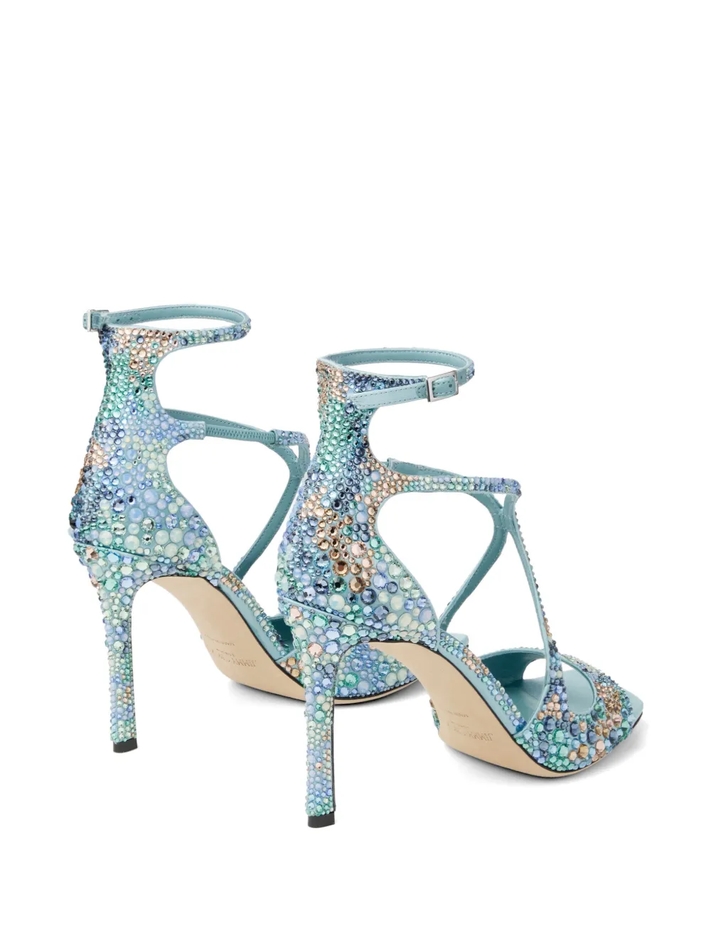 Jimmy Choo Azia 95 crystal-embellished sandals Blauw