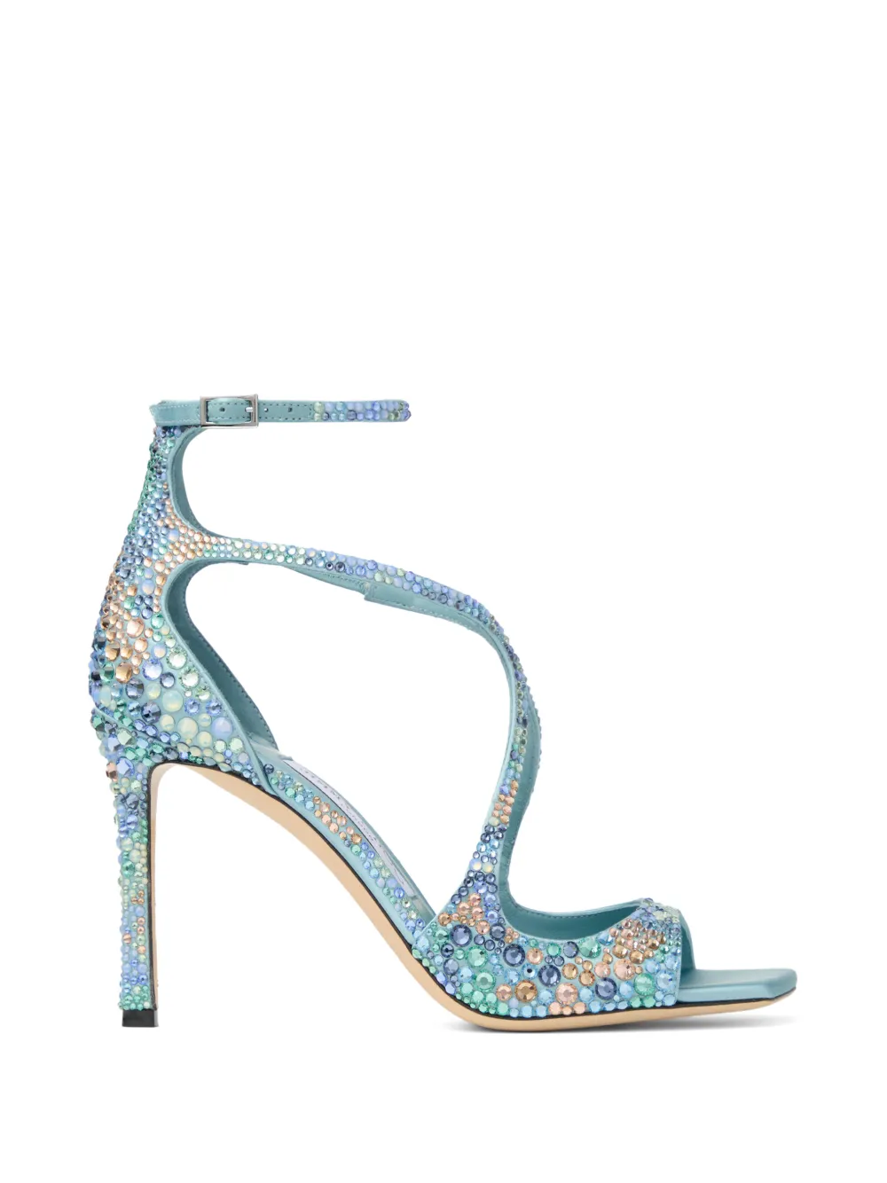 Jimmy Choo Azia 95 crystal-embellished sandals Blauw