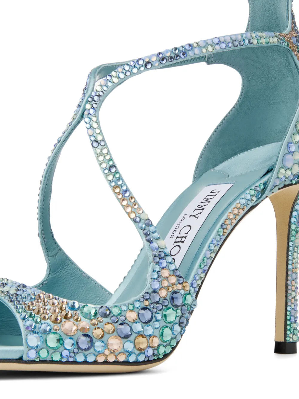 Jimmy Choo Azia 95 crystal-embellished sandals Blauw