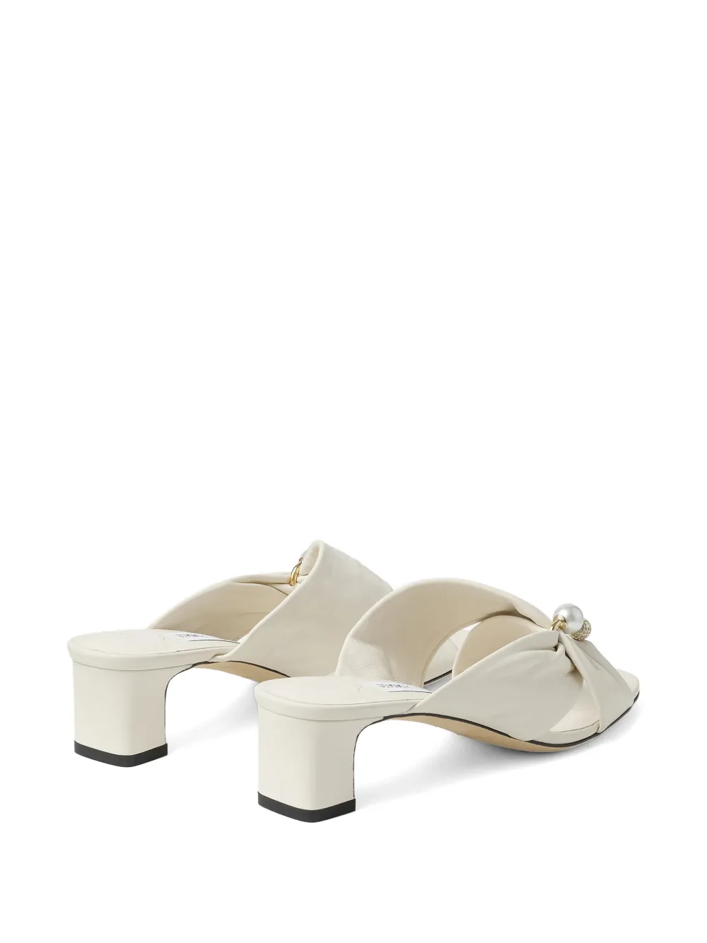 Jimmy Choo Rafi 45 pearl-embellished leather mules Wit
