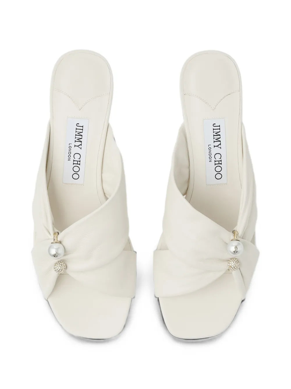 レディース JIMMY CHOO ホワイト ミュール 約6cmヒール