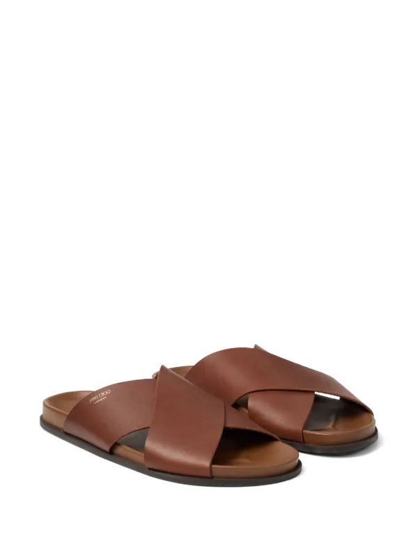 Jimmy Choo Sol crossover-strap Sandals | Brown | FARFETCH BH