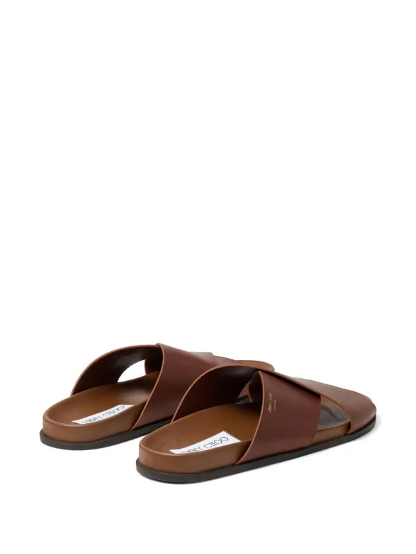 Jimmy Choo Sol crossover-strap Sandals | Brown | FARFETCH BH