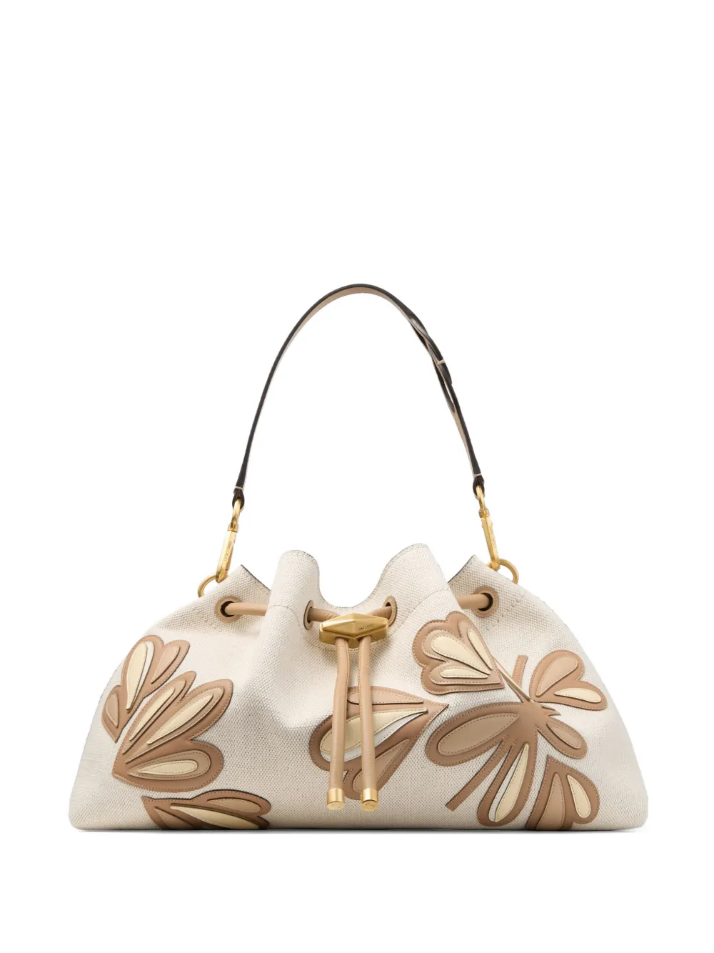 Jimmy Choo Cinch floral-applique shoulder bag - Bianco