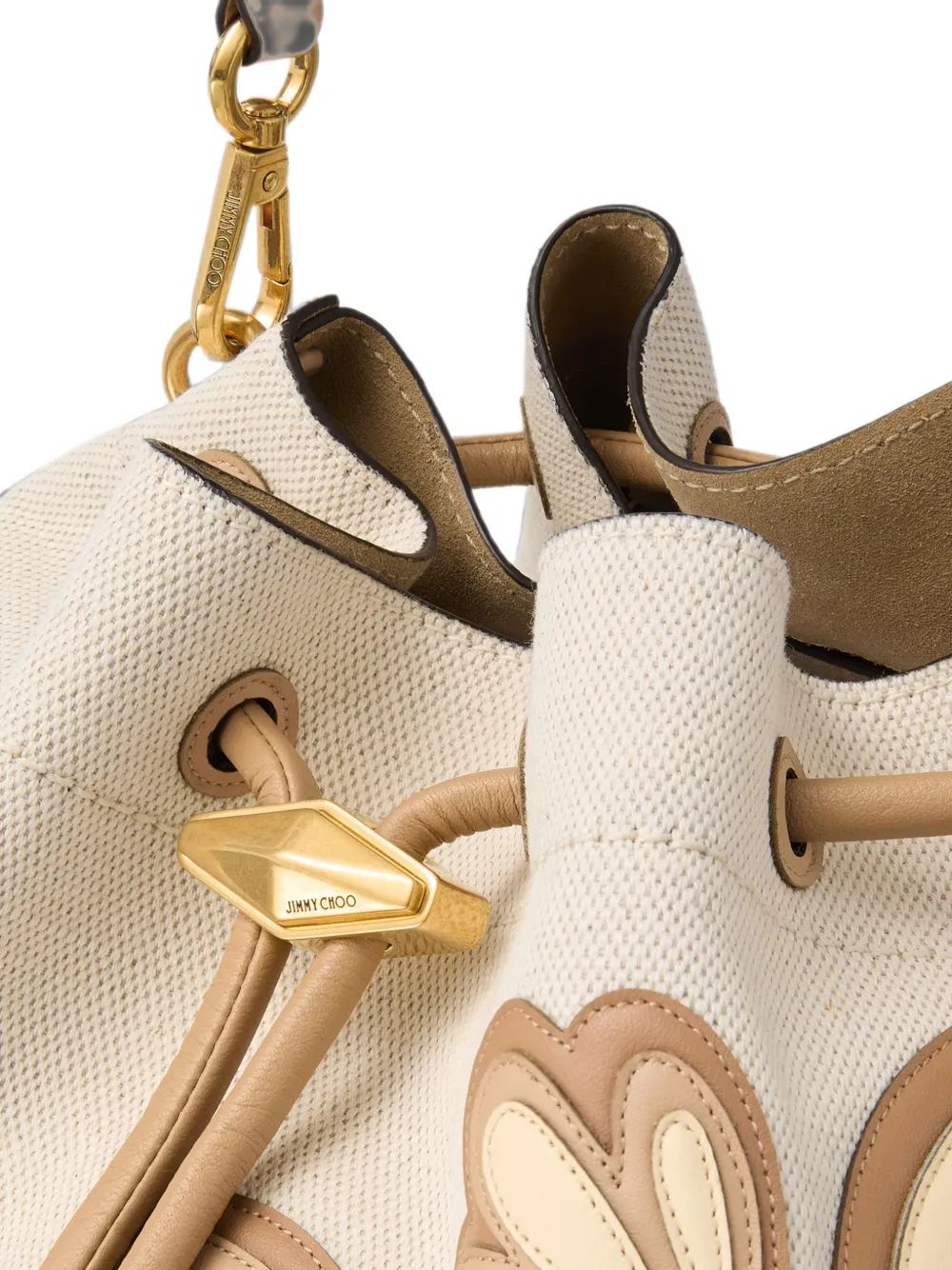 Jimmy Choo Cinch medium schoudertas met kralen Beige