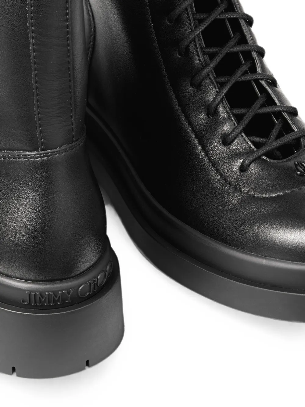 Jimmy Choo Sima Flat black smooth-leather ankle boots Zwart