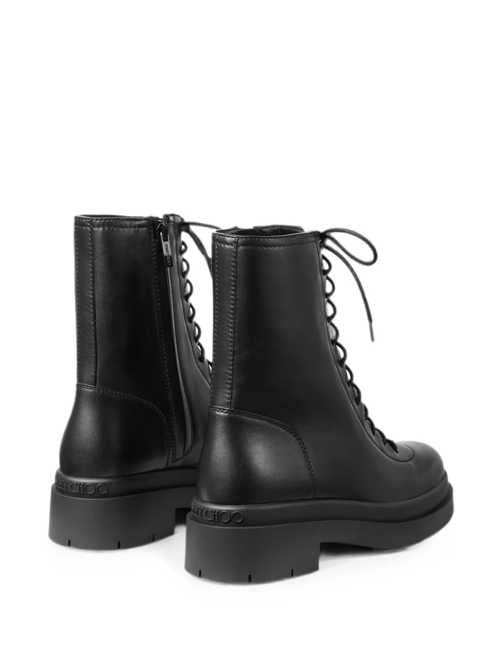 Jimmy Choo Sima Flat black smooth-leather ankle boots Zwart