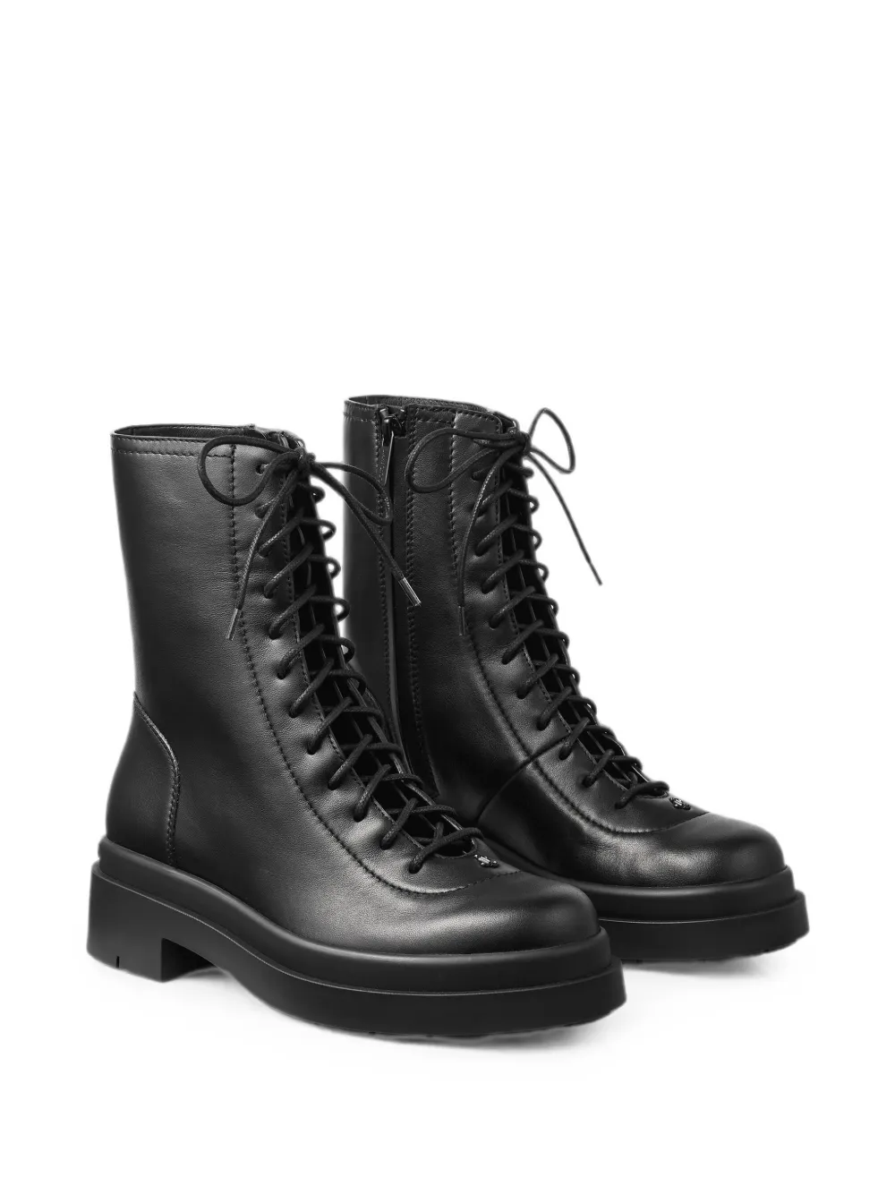 Jimmy Choo Sima Flat black smooth-leather ankle boots Zwart