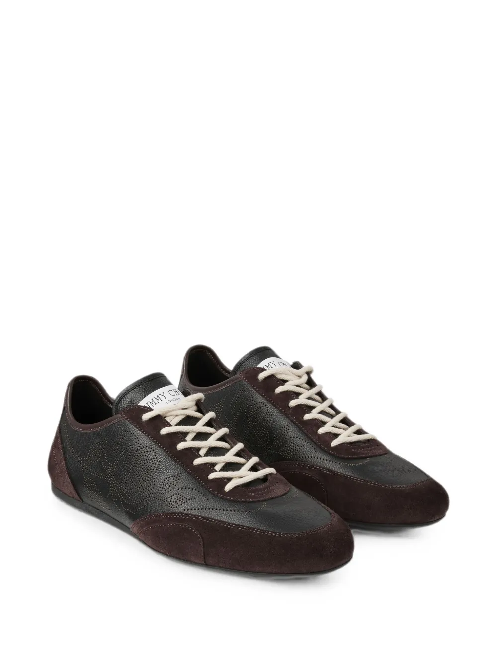 Jimmy Choo Sunny M leren low-top sneakers met geperforeerde details Zwart