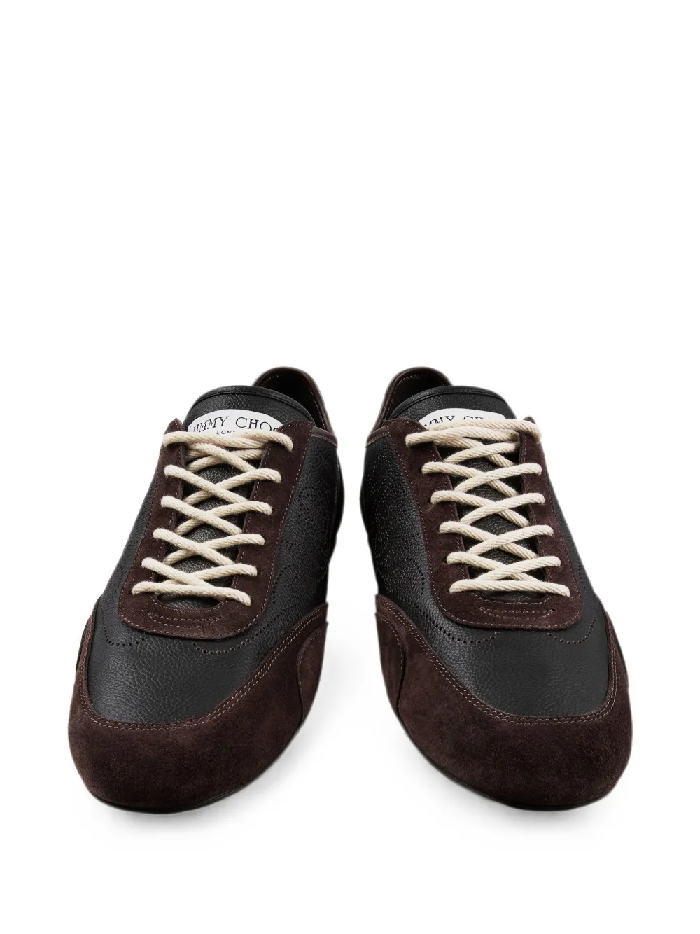 Jimmy Choo Sunny M leren low-top sneakers met geperforeerde details Zwart