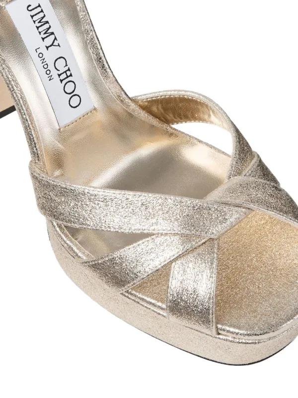 Jimmy Choo Sandália Kove Com Plataforma | Dourado | FARFETCH BR