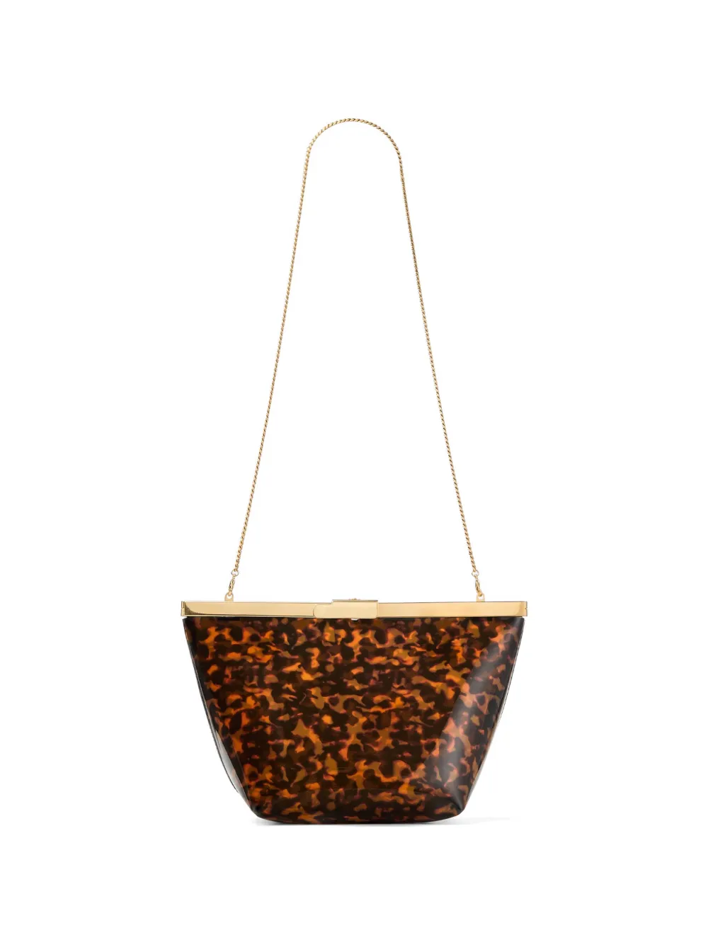 Jimmy Choo Ganache tortoiseshell-effect clutch bag - Marrone