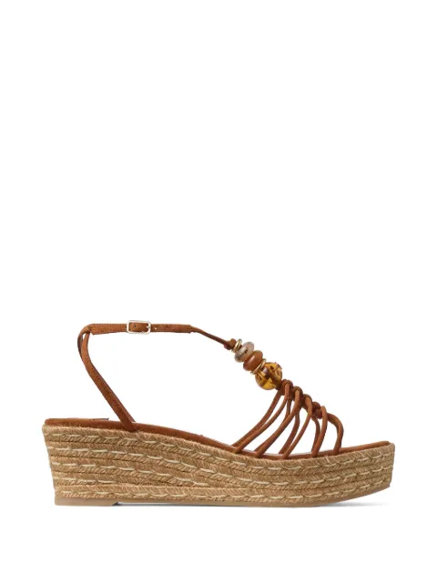 Jimmy Choo — 55mm Lemi bead-embellished wedge sandals