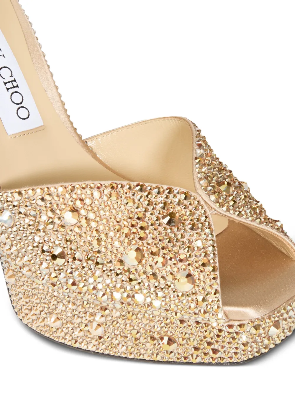 Jimmy Choo Sacaria 120 sandalen met plateauzool en kristallen Goud