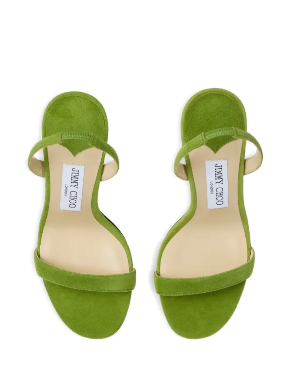 Jimmy Choo Jenn 100 Clover Suede Sandals | Green | FARFETCH