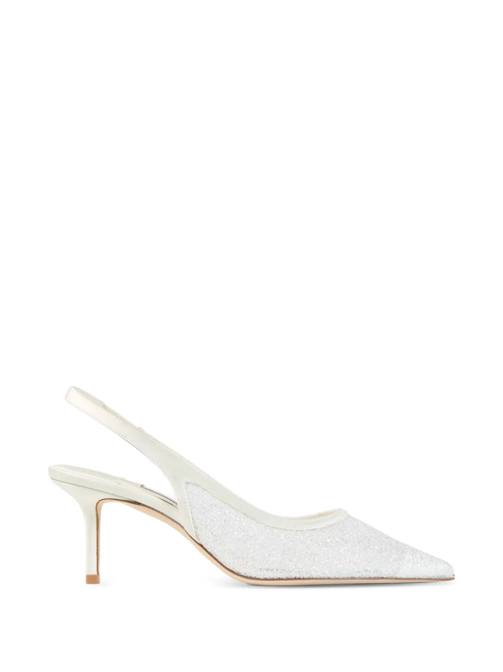Jimmy Choo Spitze Love Slingback-Pumps im Glitter-Look - Weiß