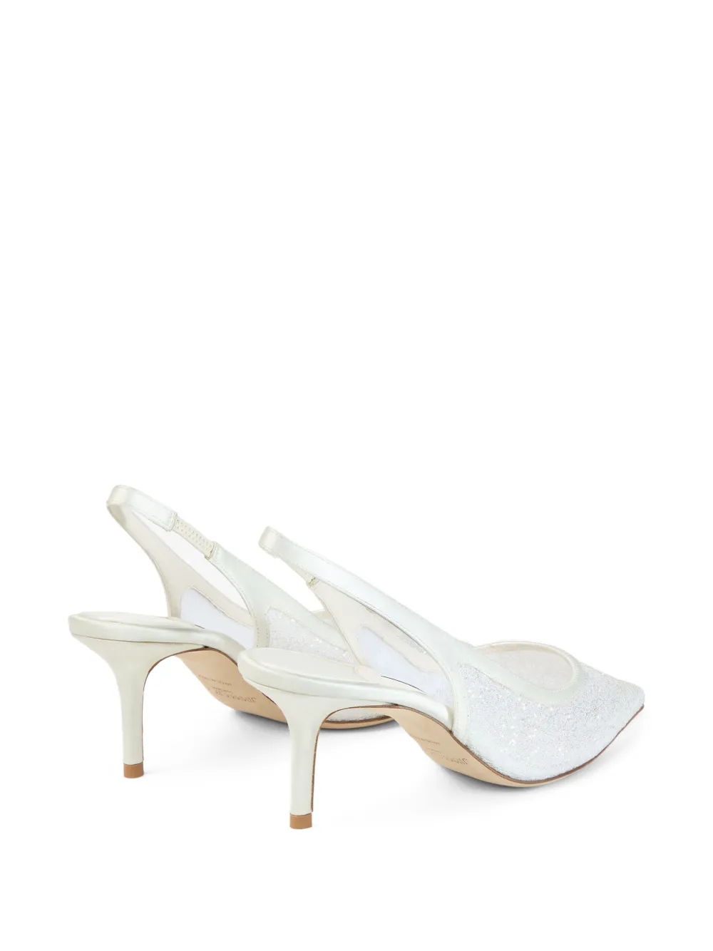 Jimmy Choo Love 65 slingback pumps met puntige neus en glitters Wit