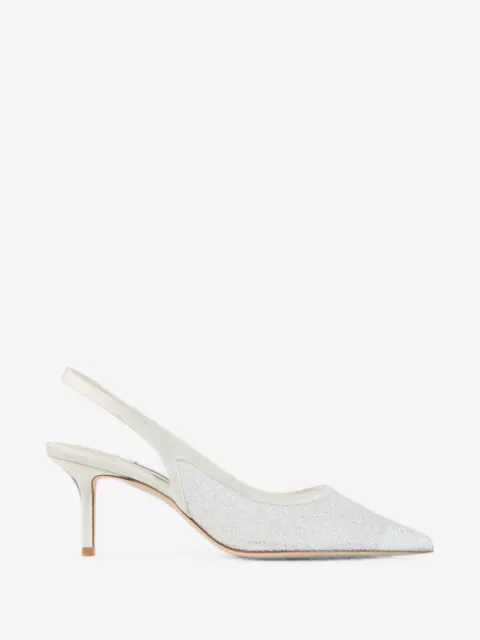 Jimmy Choo Love sling back 65 ivory candyfloss glitter slingbacks pumps