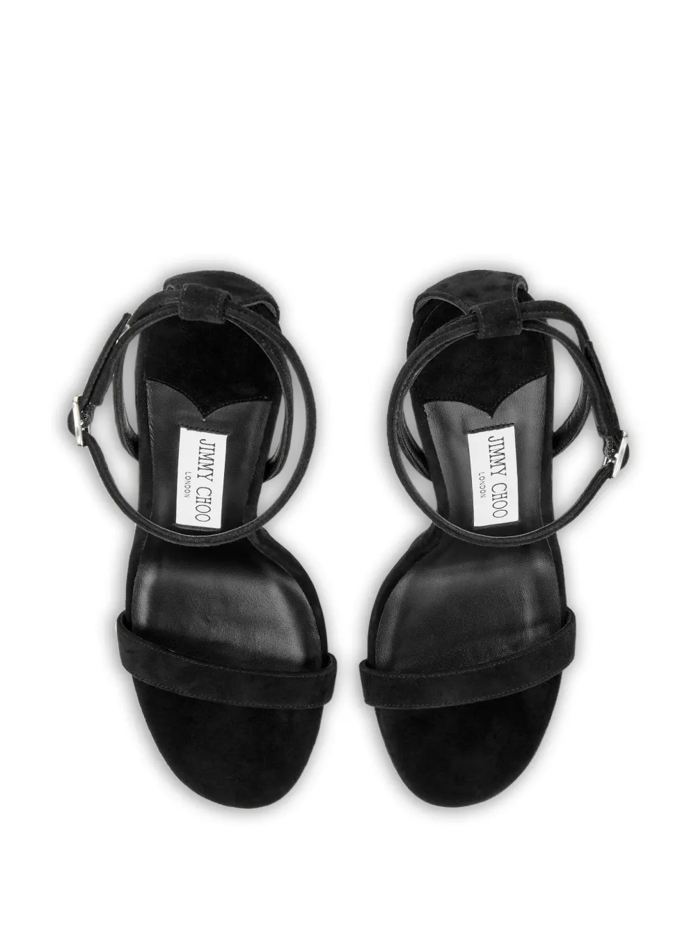 Jimmy Choo Moza 120 sandalen met enkelbandjes en plateauzool Zwart