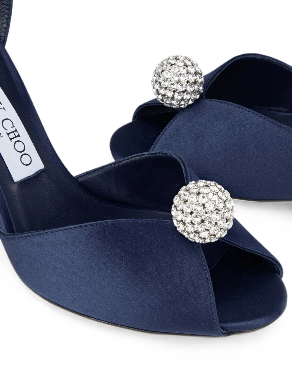 Jimmy Choo Crystal-embellished Peep-toe Sandals in Blue, view 5