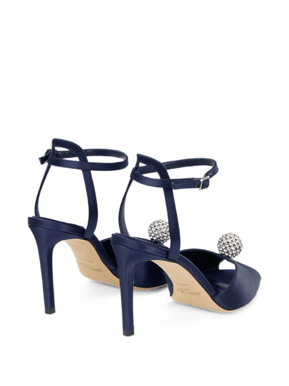 Jimmy Choo Crystal-embellished Peep-toe Sandals in Blue, view 4