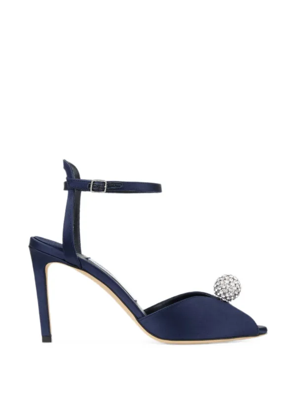 Jimmy Choo Crystal-embellished Peep-toe Sandals in Blue
