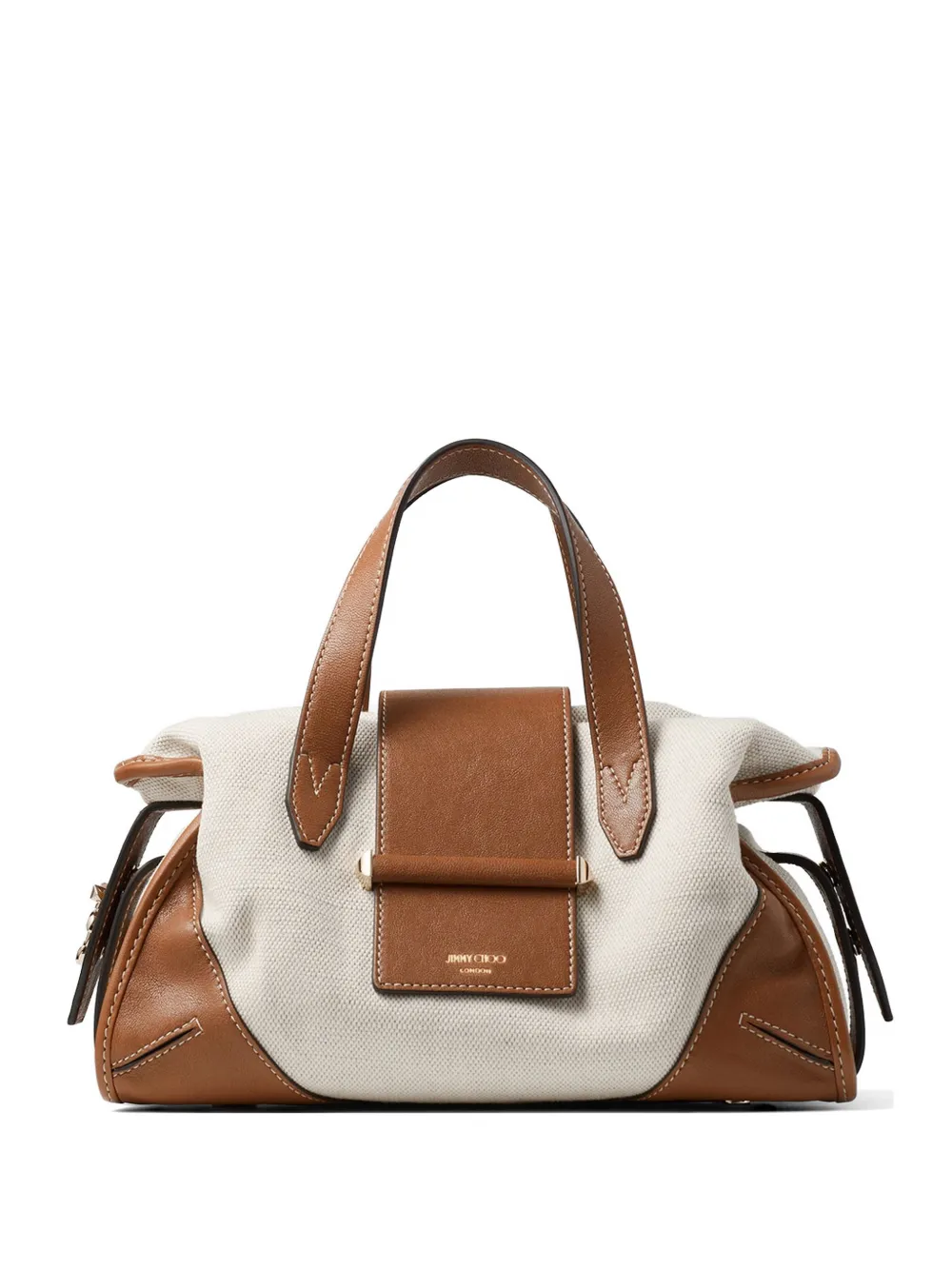 Jimmy Choo Bar leather-trim tote bag - Neutrals