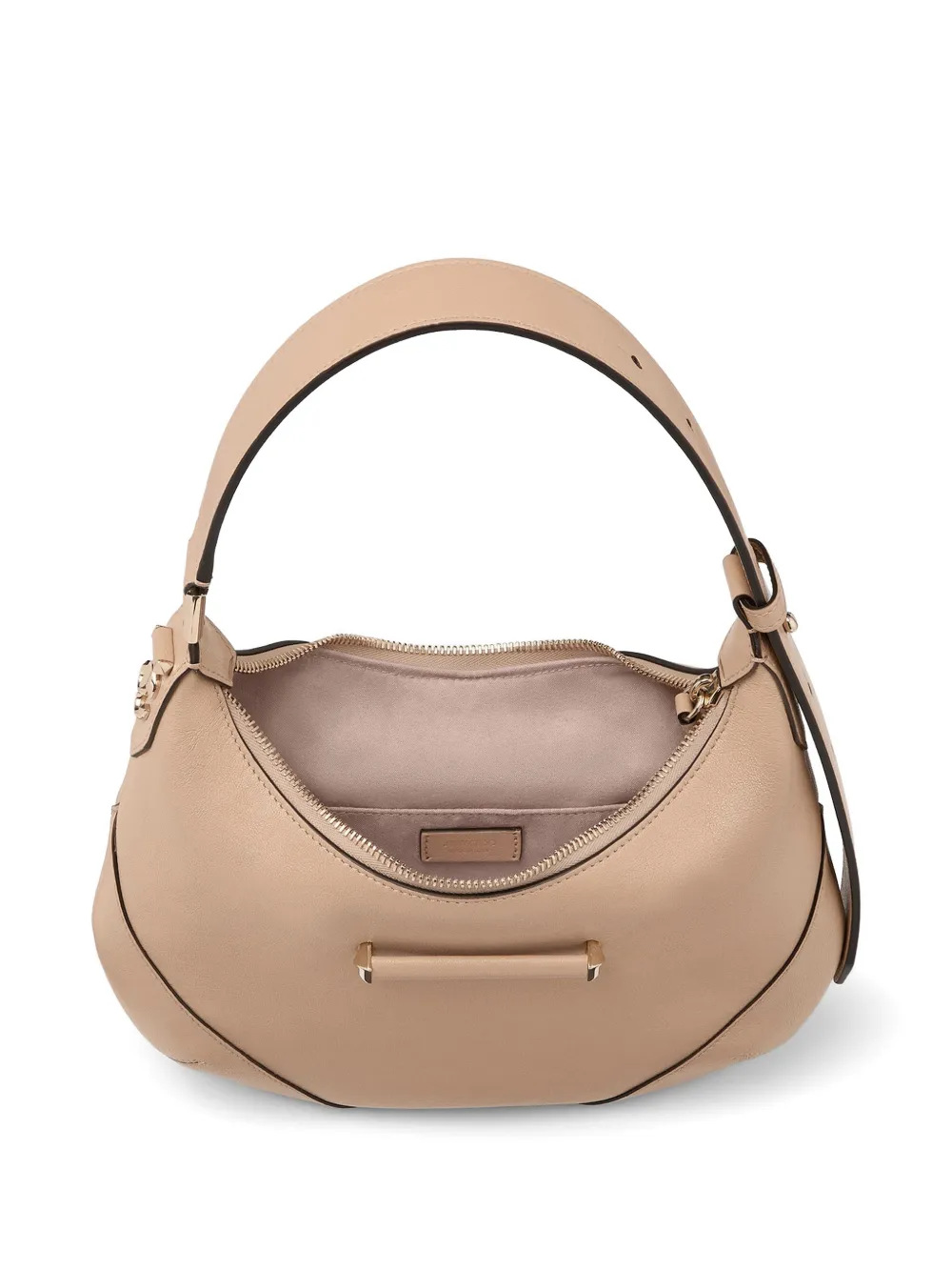 Jimmy Choo Bar kleine leren schoudertas met ketting Beige