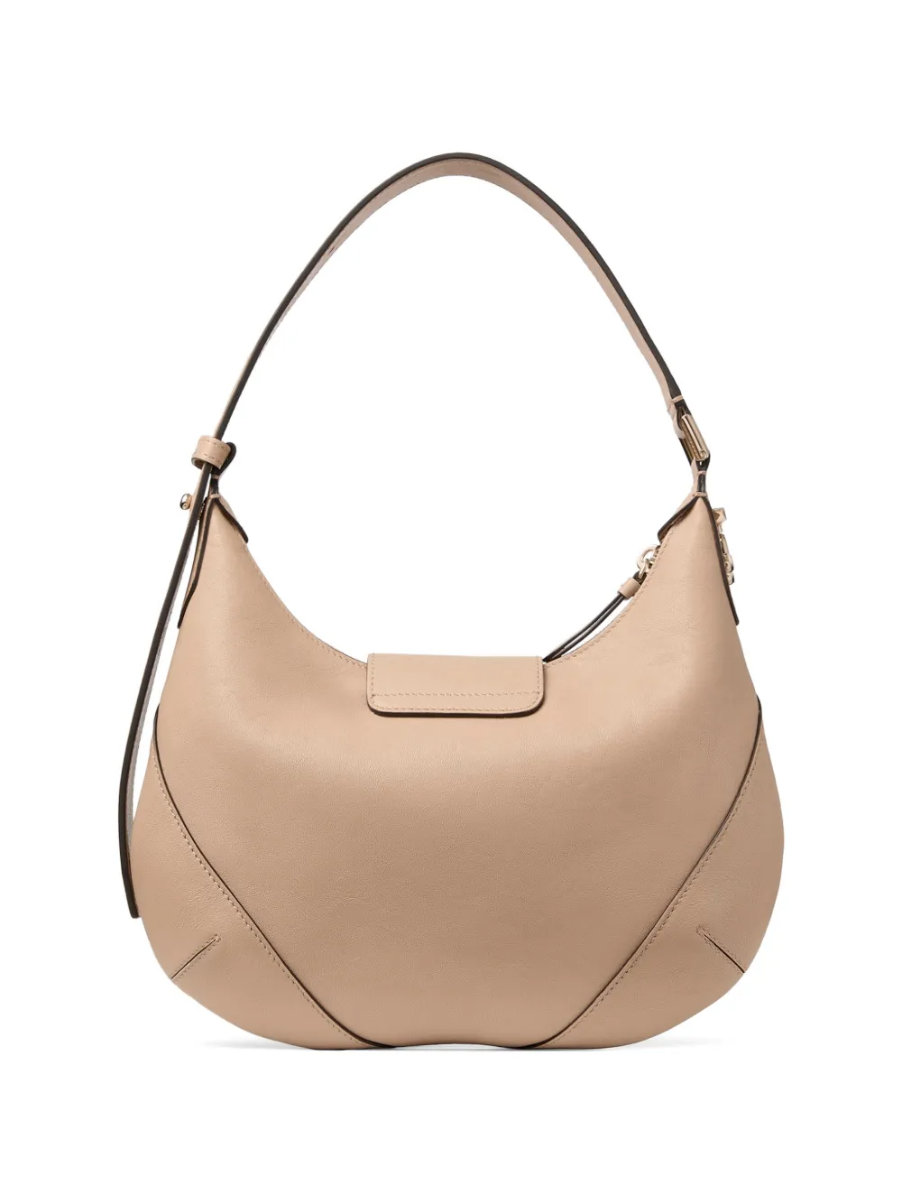Jimmy Choo Bar kleine leren schoudertas met ketting Beige