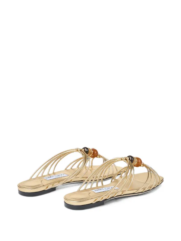 Jimmy Choo Lova ビーズトリム サンダル | ゴールドトーン | FARFETCH JP