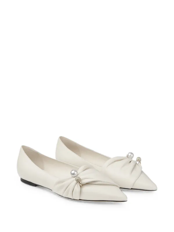 Jimmy Choo Rafi pearl-embellished Ballet Flats | Neutrals | FARFETCH