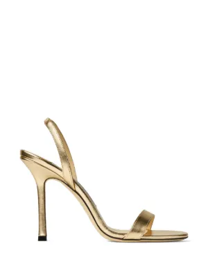 Jimmy Choo Elsy 85 クロスストラップ サンダル | ゴールドトーン