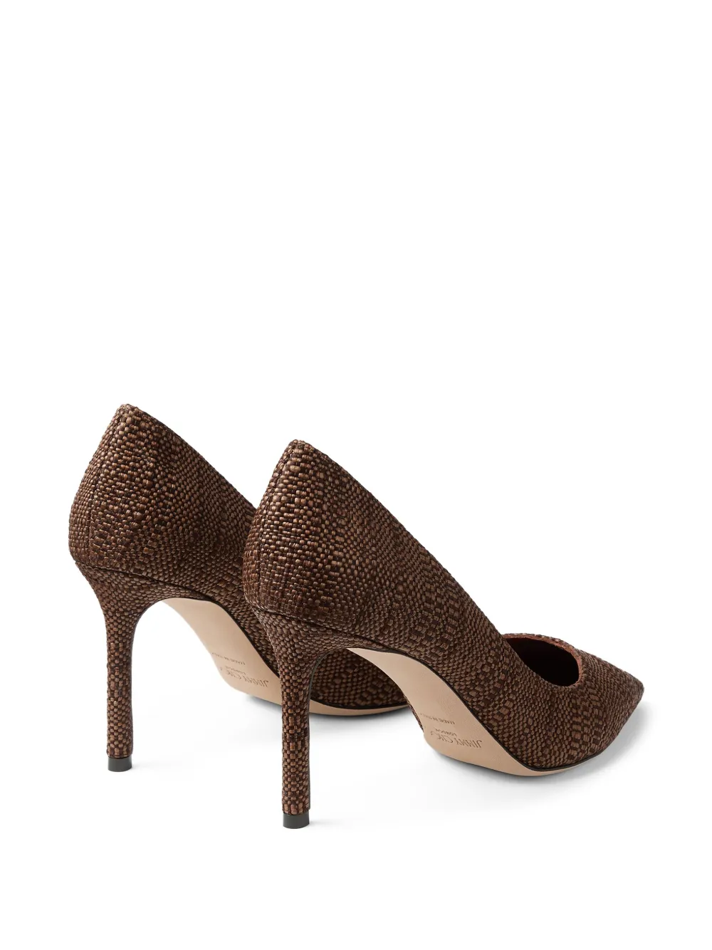 Jimmy Choo Romy 85 geweven pumps met puntige neus Bruin