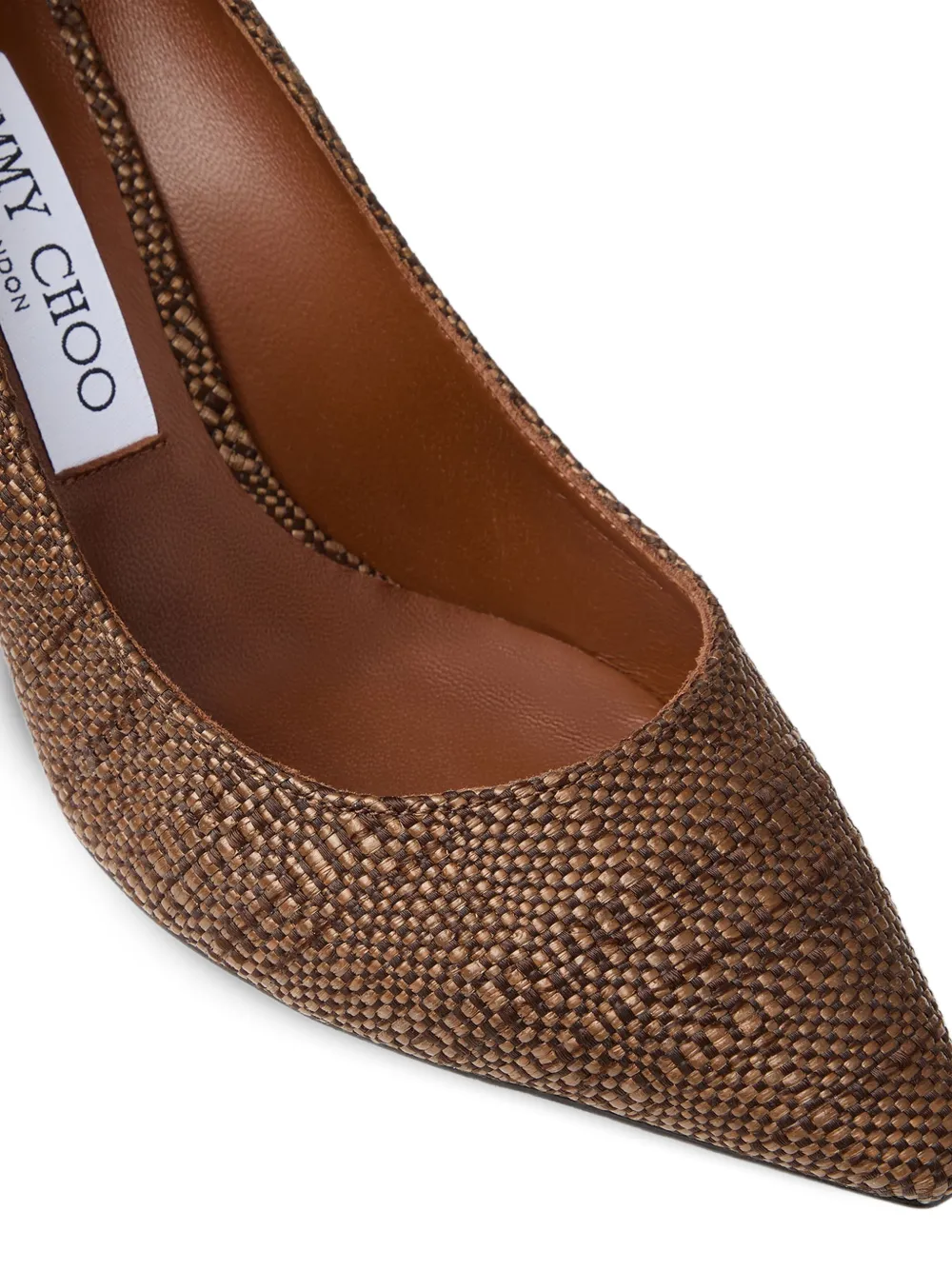 Jimmy Choo Romy 85 geweven pumps met puntige neus Bruin