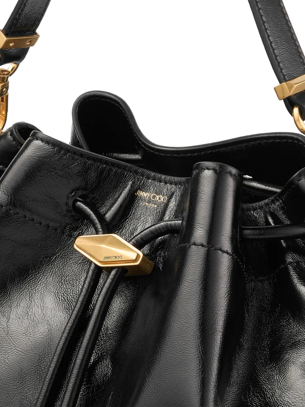 Jimmy Choo Medium Cinch leren schoudertas Zwart