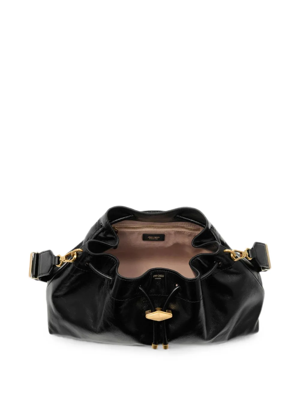 Jimmy Choo Medium Cinch leren schoudertas Zwart