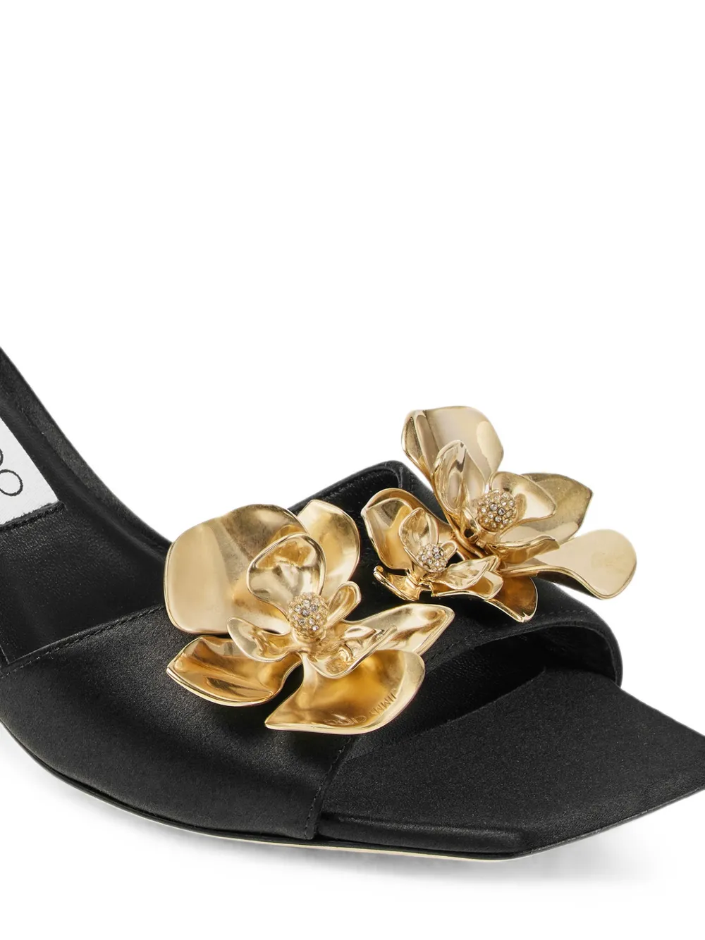 Jimmy Choo Skye 70 zea flower sandals Zwart