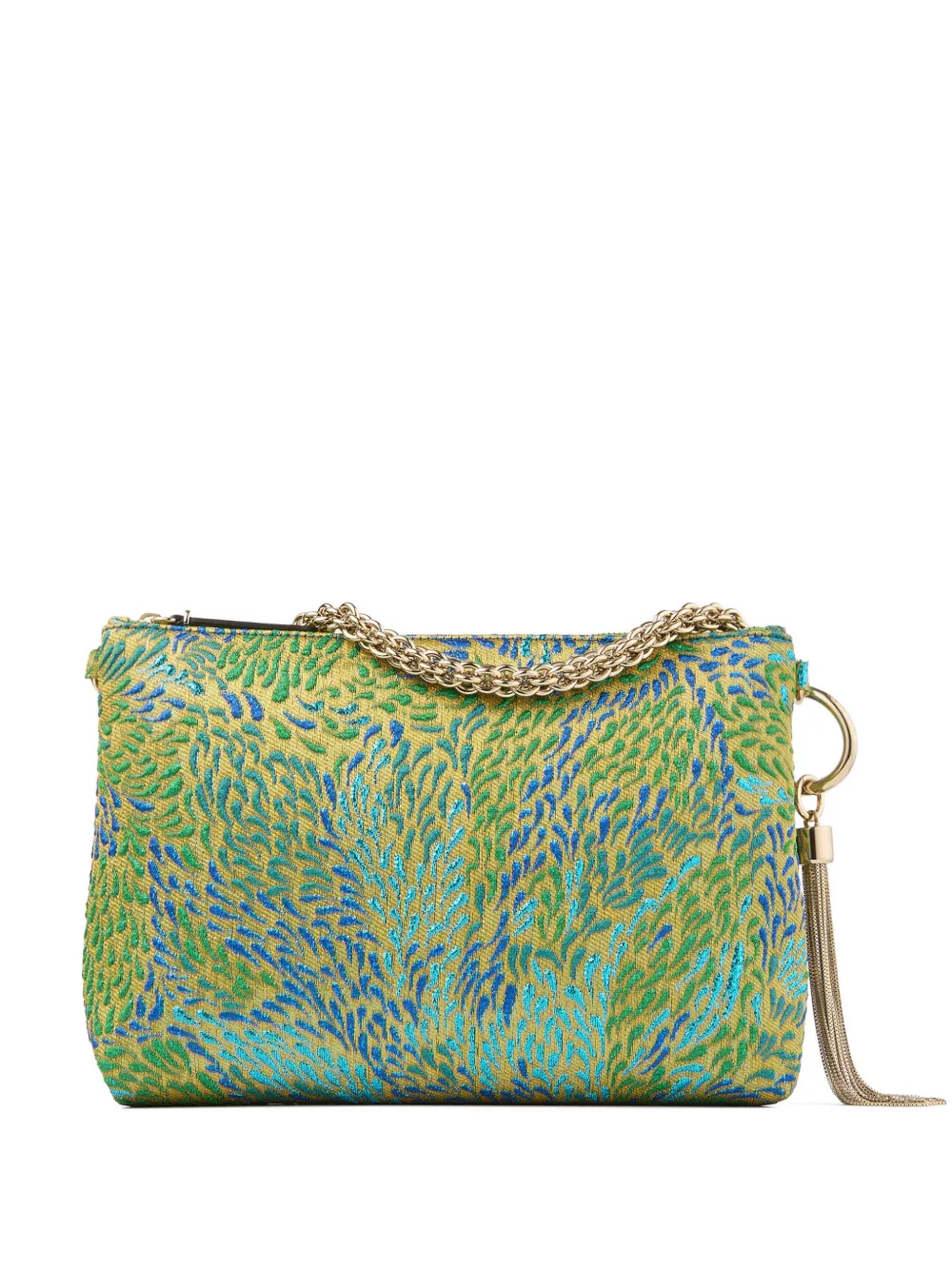Jimmy Choo Callie jacquard-patterned clutch bag - Verde