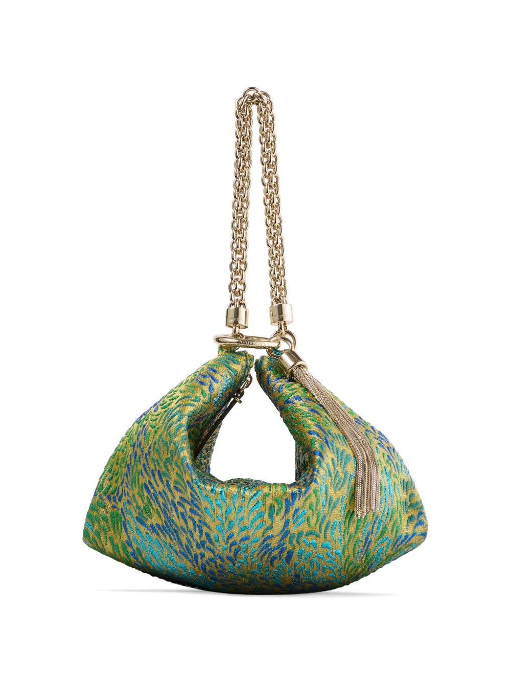 Jimmy Choo Callie jacquard-patterned clutch bag - Verde