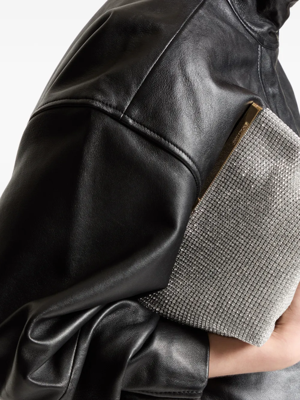 Jimmy Choo Ganache clutch verfraaid met kristallen Zilver