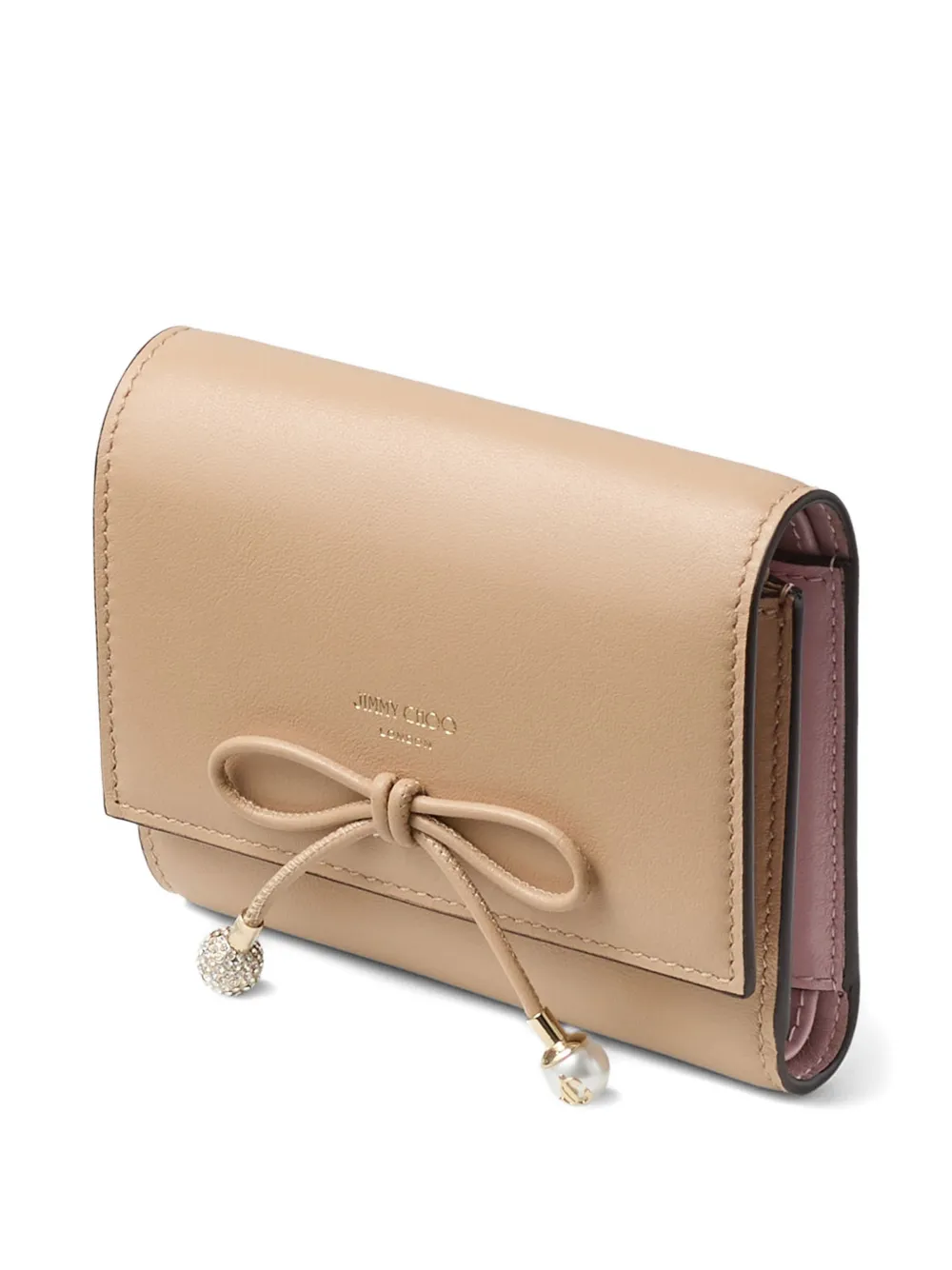 Jimmy Choo Marinda portemonnee met strikdetail Beige