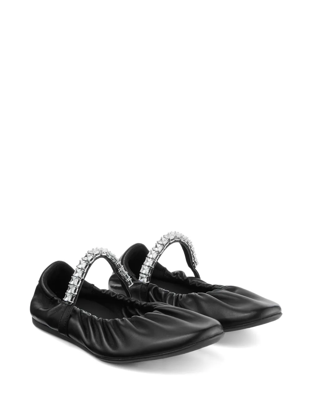 Jimmy Choo Jade ballerina's verfaaid met kristallen Zwart